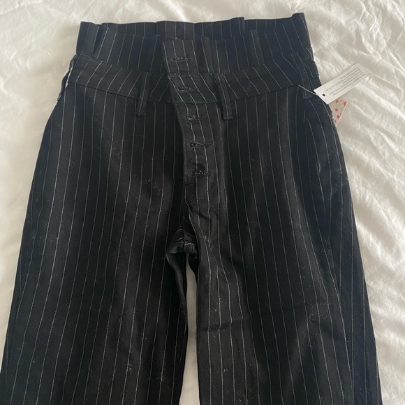 Free People Women's Montella Pinstripe Crop Skinny Pants NWT - Picture 9 of 11